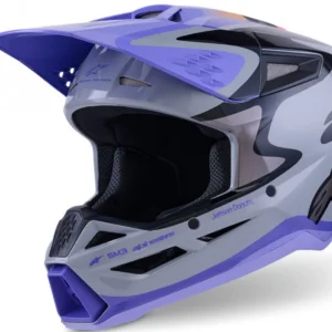 FULL-FACE HELMET ALPINESTARS HELMET YOUTH SM3 JETTSON GRAY/PURPLE/BLACK