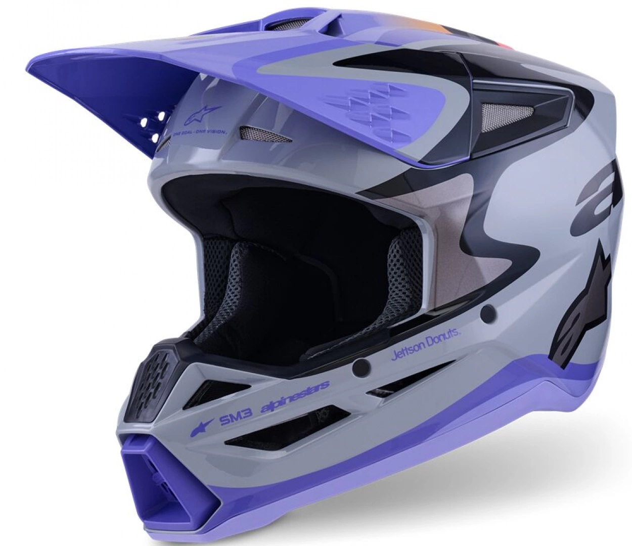 FULL-FACE HELMET ALPINESTARS HELMET YOUTH SM3 JETTSON GRAY/PURPLE/BLACK
