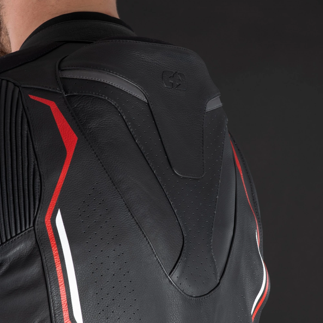 OXFORD NEXUS 1.0 LEATHER MENS SUIT BLACK/RED - Image 4